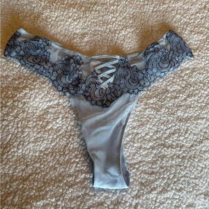 Victoria's Secret Lace-Trim Thong in Light Blue